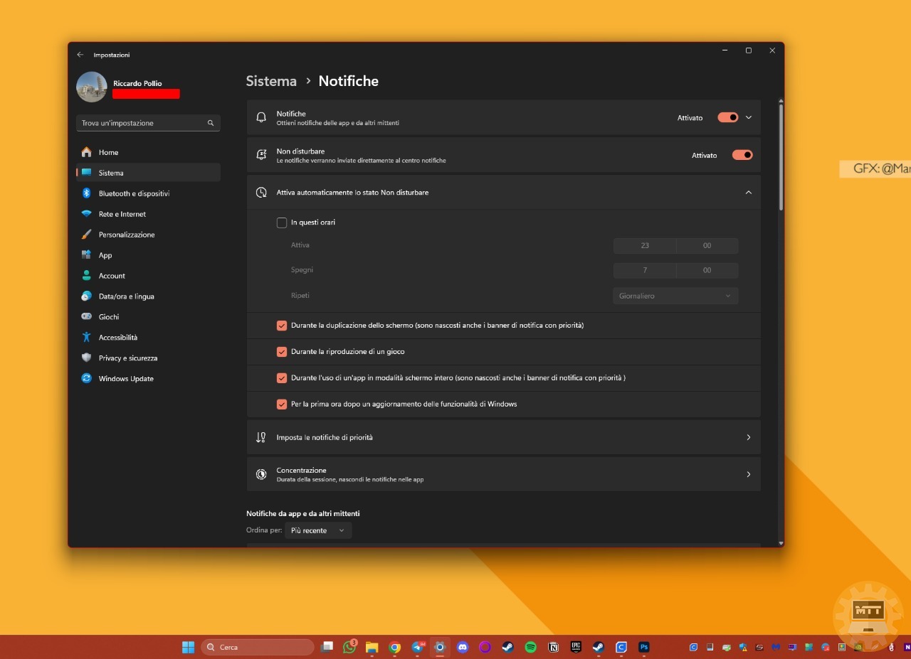 Attiva Modalità non disturbare automaticamente